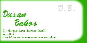 dusan bakos business card