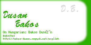 dusan bakos business card